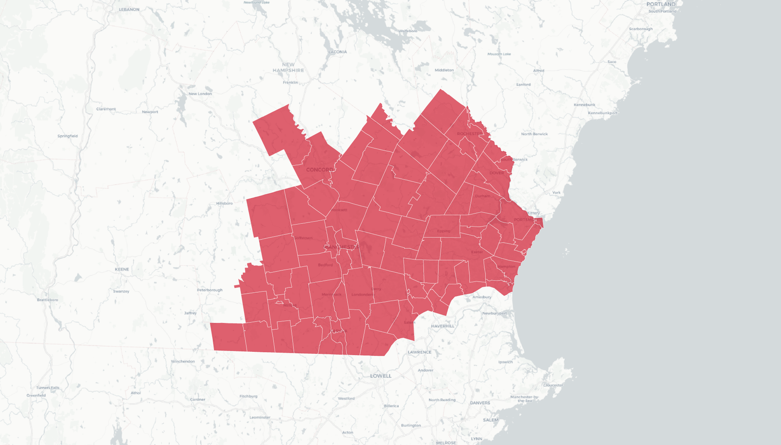 New Hampshire Service Area Map