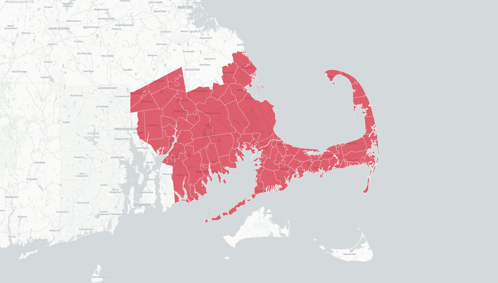 South Coast of Massachusetts and Cape Cod Service Area